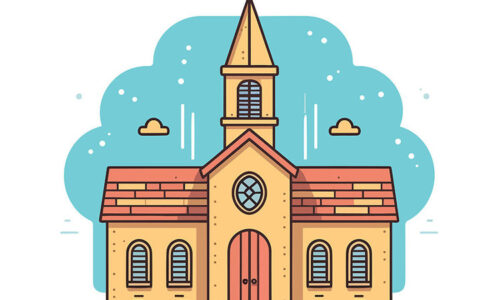 christian church icon vector illustration clip art